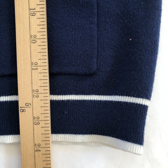 Truth Navy Blue Cardigan with White Trim Size Medium - Picture 9 of 10